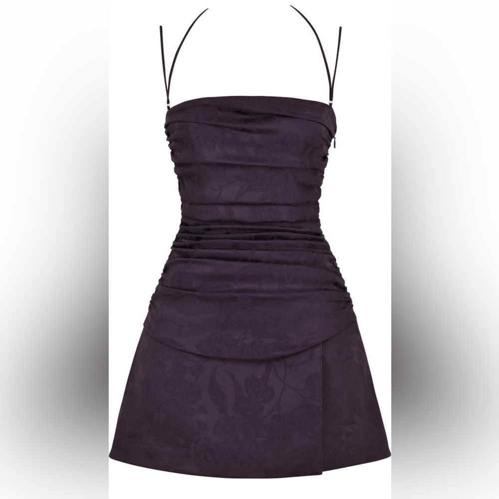 House of CB Melia Floral Jacquard Stretch Satin Minidress Size Large